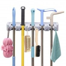 Suport de perete SIKS® pentru maturi si mopuri, lopata, lavete, bata baseball, grebla, accesorii de gradinari, gri Suport de perete SIKS® pentru maturi si mopuri, lopata, lavete, bata baseball, grebla, accesorii de gradinari, gri