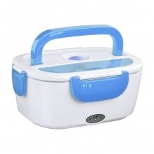 Cutie alimentara SIKS® electrica pentru incalzirea pranzului, cu recipiente detasabile, alb/albastru
