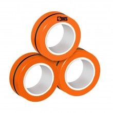 Set jucarie antistres SIKS® 3 inele magnetice cu actiune calmanta, elimina stresul, potrivit pentru copii si adulti, portocaliu