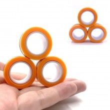 Set jucarie antistres SIKS® 3 inele magnetice cu actiune calmanta, elimina stresul, potrivit pentru copii si adulti, portocaliu Set jucarie antistres SIKS® 3 inele magnetice cu actiune calmanta, elimina stresul, potrivit pentru copii si adulti, portocaliu