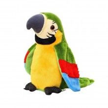 Papagal SIKS® vorbitor, 20 cm, din plus, culoarea verde