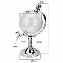 Dozator pentru bauturi SIKS®, in forma de Glob Pamantesc, plastic, transparent, 3.5 l