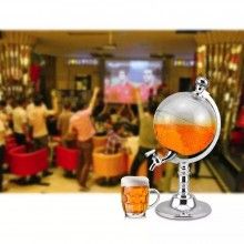Dozator pentru bauturi SIKS®, in forma de Glob Pamantesc, plastic, transparent, 3.5 l