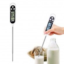 Termometru bucatarie SIKS®, digital, pentru mancare, lichide, alimente, prajituri, lactate, ceara, mancare, alb