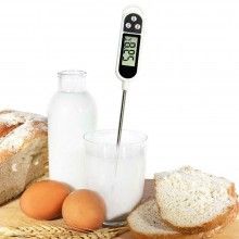 Termometru bucatarie SIKS®, digital, pentru mancare, lichide, alimente, prajituri, lactate, ceara, mancare, alb