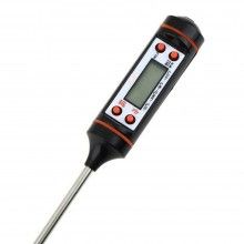 Termometru bucatarie SIKS®, digital, pentru mancare, lichide, alimente, prajituri, lactate, ceara, mancare, negru