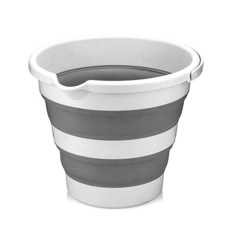 Galeata pliabila SIKS®, 10 L, silicon, alb/gri