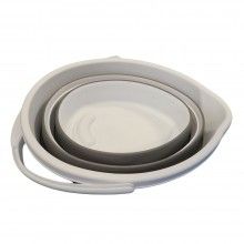 Galeata pliabila SIKS®, 10 L, silicon, alb/gri