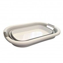 Cos de rufe SIKS®, lighean silicon pliabil, 26L, alb/gri