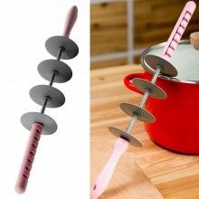 Taietor extensibil pentru aluat SIKS®, 4 role pentru taiere, roz/gri