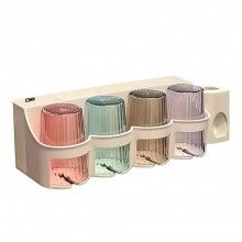 Organizator baie SIKS® cu carlige si dozator pentru pasta de dinti, alb Organizator baie SIKS® cu carlige si dozator pentru pasta de dinti, alb