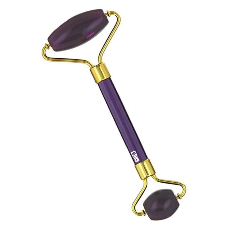 Rola Masaj Facial SIKS®, cu Doua Capete Tip Piatra Quartz, Mov Rola Masaj Facial SIKS®, cu Doua Capete Tip Piatra Quartz, Mov