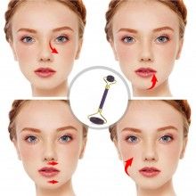 Rola Masaj Facial SIKS®, cu Doua Capete Tip Piatra Quartz, Mov Rola Masaj Facial SIKS®, cu Doua Capete Tip Piatra Quartz, Mov