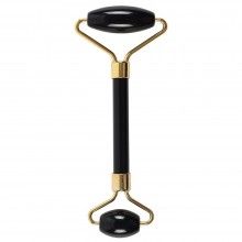 Rola Masaj Facial SIKS®, cu Doua Capete Tip Piatra Quartz, Negru