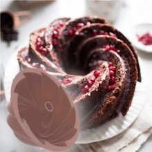 Forma SIKS® pentru Copt Prajituri, Tort, Material Silicon, Rotunda, 22x9.5 cm, Roz