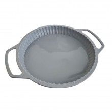 Forma SIKS® pentru Copt Prajituri, Tort, Material Silicon, Rotunda, 24x3.5 cm, Gri