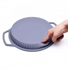 Forma SIKS® pentru Copt Prajituri, Tort, Material Silicon, Rotunda, 24x3.5 cm, Gri