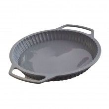 Forma SIKS® pentru Copt Prajituri, Tort, Material Silicon, Rotunda, 24x3.5 cm, Gri