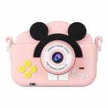 Mini Camera Foto/Video Roz pentru Copii, Format JPG, AVI, Full HD, Rezolutie Foto 2MP, Video 1080P, MP3, Ecran LCD 2 inch, Slot