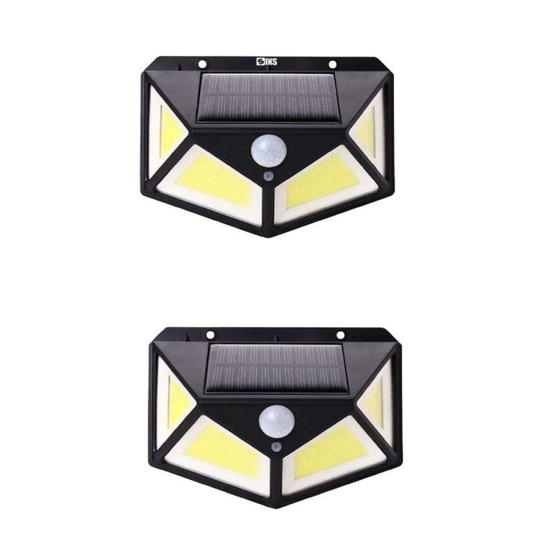 Set 2 x Lampa cu Incarcare Solara SIKS®, Senzor de Miscare, 3 Moduri de Iluminare, 100 LED, Prindere pe Perete Set 2 x Lampa cu Incarcare Solara SIKS®, Senzor de Miscare, 3 Moduri de Iluminare, 100 LED, Prindere pe Perete
