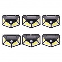 Set 6 x Lampa cu Incarcare Solara SIKS®, Senzor de Miscare, 3 Moduri de Iluminare, 100 LED, Prindere pe Perete Set 6 x Lampa cu Incarcare Solara SIKS®, Senzor de Miscare, 3 Moduri de Iluminare, 100 LED, Prindere pe Perete