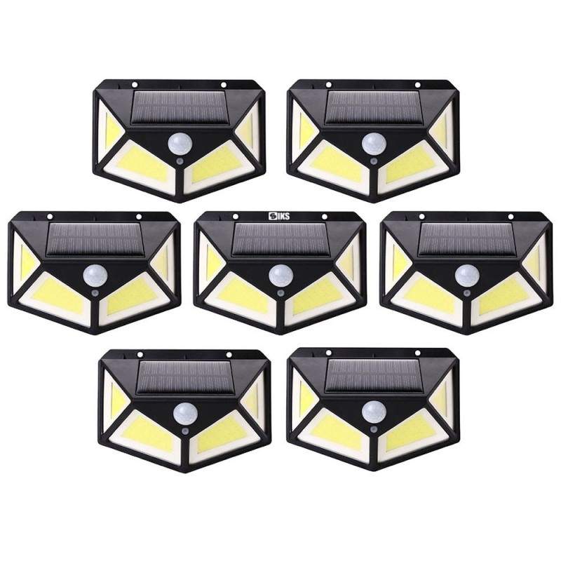 Set 7 x Lampa cu Incarcare Solara SIKS®, Senzor de Miscare, 3 Moduri de Iluminare, 100 LED, Prindere pe Perete Set 7 x Lampa cu Incarcare Solara SIKS®, Senzor de Miscare, 3 Moduri de Iluminare, 100 LED, Prindere pe Perete