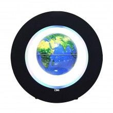 Glob Magnetic Levitant SIKS®, Iluminare LED, Suport Rotund, Cablu de Alimentare, Rotatie Automata, Albastru
