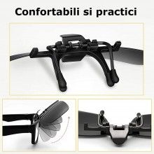 Lentile Pentru Ochelari CLIPS ON SIKS, Polarizate, Ideale Pentru Condus Ziua, Negru