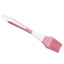 Set 2 Ustensile Bucatarie SIKS SPA02 Pentru Casa, 1 Pensula Si 1 Spatula, Silicon Roz Cu Maner De Plastic Alb/Roz