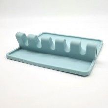 Suport Ustensile Bucatarie SIKS, 5 Compartimente, Silicon, Albastru