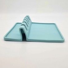 Suport Ustensile Bucatarie SIKS, 5 Compartimente, Silicon, Albastru