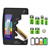Tester Baterii SIKS 1,5 V-9 V, D, C, AA, AAA, N, Negru
