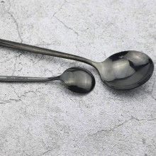 Set Tacamuri SIKS 24 Piese Stil Portughez, Otel Inoxidabil, Negru
