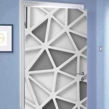 Folie Autocolanta Decorativa SIKS Pentru Usa 3D, Model Romb Alb/Gri, 77x200 CM Folie Autocolanta Decorativa SIKS Pentru Usa 3D, Model Romb Alb/Gri, 77x200 CM
