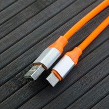 Cablu de Date SIKS USB Tip C, 1m, Portocaliu