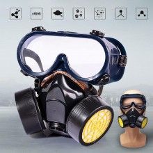 Set Ochelari si Masca de Protectie SIKS, Pentru Lucrul in Mediu Chimic, 2 Filtre de Carbon Activ, Protectie Impotriva Vaporil... Set Ochelari si Masca de Protectie SIKS, Pentru Lucrul in Mediu Chimic, 2 Filtre de Carbon Activ, Protectie Impotriva Vaporil...