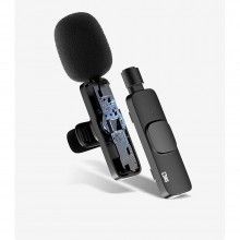 Microfon Tip Lavaliera pentru Smartphone, pentru Iphone, Wireless, Omnidirectional, Negru