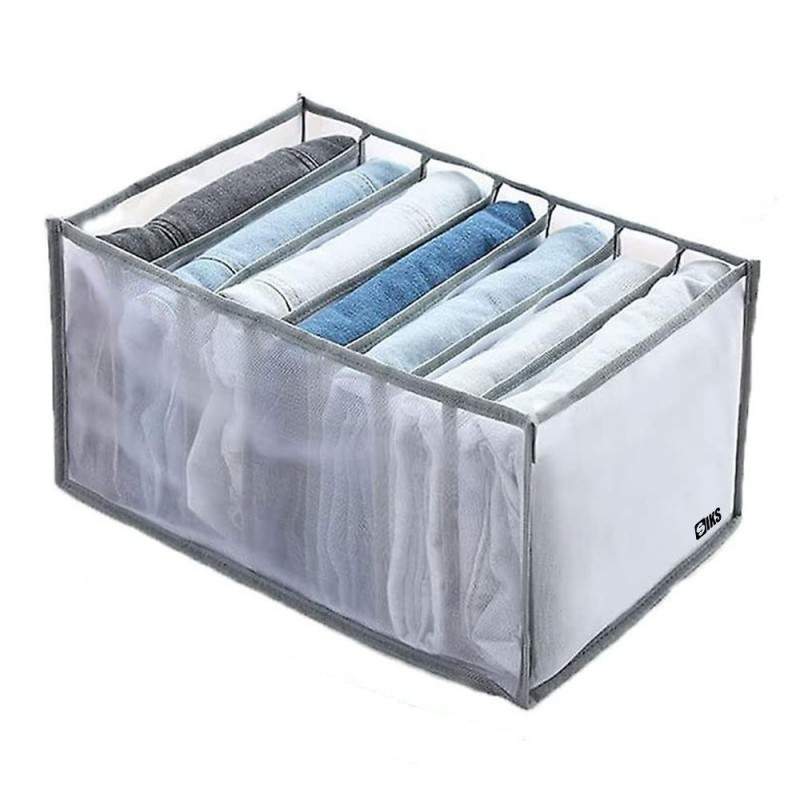 Organizator imbracaminte SIKS, 7 compartimente, Textil, Gri/Alb Organizator imbracaminte SIKS, 7 compartimente, Textil, Gri/Alb