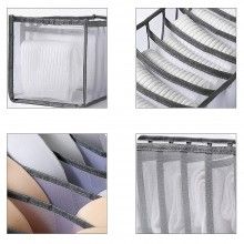 Organizator imbracaminte SIKS, 7 compartimente, Textil, Gri/Alb Organizator imbracaminte SIKS, 7 compartimente, Textil, Gri/Alb