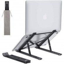 Suport laptop SIKS pliabil, universal, aluminiu rezistent, negru