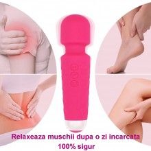 Aparat de Masaj SIKS, 20 de Programe Vibratii, 8 Trepte de Viteza, Rezistent la Apa, pentru Gat, Spate, Umeri, Picioare, Roz Aparat de Masaj SIKS, 20 de Programe Vibratii, 8 Trepte de Viteza, Rezistent la Apa, pentru Gat, Spate, Umeri, Picioare, Roz