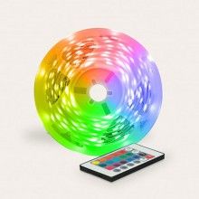 Kit Banda Led 5050 RGB 12V SIKS Smart, Lumina Ambientala Multicolora, 5 Metri, Aplicatie Telefon, Control Prin Telecomanda 24... Kit Banda Led 5050 RGB 12V SIKS Smart, Lumina Ambientala Multicolora, 5 Metri, Aplicatie Telefon, Control Prin Telecomanda 24...