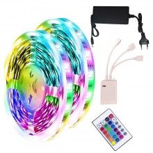 Kit Banda Led 5050 RGB 12V SIKS Smart, Lumina Ambientala Multicolora, 10 Metri, Aplicatie Telefon, Control Prin Telecomanda 2...