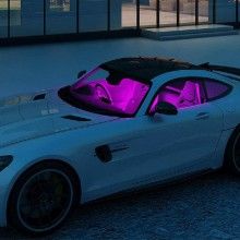 Kit banda led SIKS® 4 benzi autoadezive si functie sonora, cu 12 leduri, multicolor