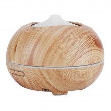 Umidificator SIKS model triunghi, difuzor aroma, 400 ml, lemn deschis