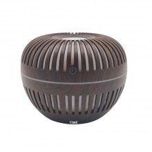 Umidificator SIKS cu ultrasunete, model liniute, difuzor aroma, 130 ml, lemn inchis