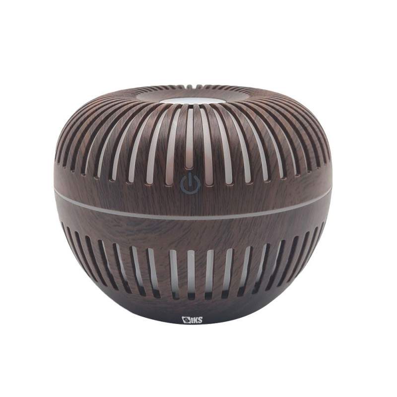 Umidificator SIKS cu ultrasunete, model liniute, difuzor aroma, 130 ml, lemn inchis