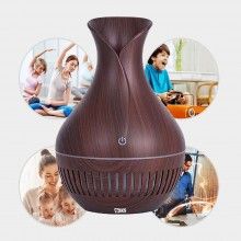 Umidificator ultrasunete SIKS, model linii, difuzor aroma, 150 ml, lemn inchis