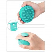 Perie SIKS pentru Masaj Capilar, Samponare si Curatare Scalp, Stimulare Crestere Par, Silicon, Turcoaz