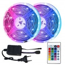 Banda LED SIKS, Lumina Ambientala, Control prin Telecomanda, IP65, 12V, Lumini RGB, 10m
